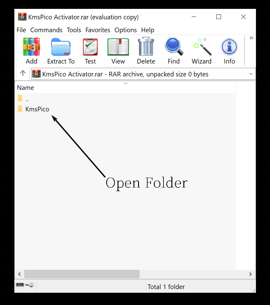 Locate and open the KMSpico folder inside the archive